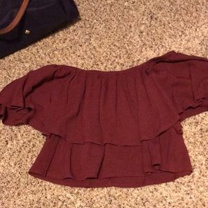 Maroon crop top